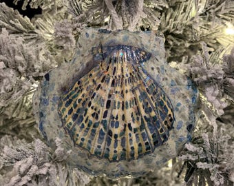 Scallop Shell Christmas Tree Ornament, Home Decor, Beach Decor