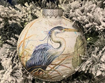 Blue Heron Christmas Ornament, Bird Lover Gift