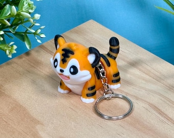 Tiger Key Chain | Mini Articulated Tiger | Backpack Charm | Pocket Fidget