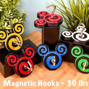 Magnetische haak met spiraalvormige muiskop | Stevige magnetische haak voor cruiseschepen | Cruisebenodigdheden | 3D-geprinte visvormige verlengstuk als cadeau | DCL Pixie Dust
