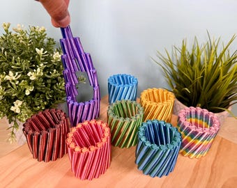 Tubos en cascada impresos en 3D / Hélice que cambia de forma / Regalos para fiestas / Juguetes sensoriales para TDAH