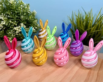 3D Printed Easter Egg Fidget Toy | Bunny Swirl Easter Basket