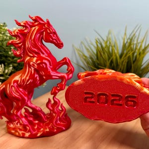 3D Printed Fire Horse Figurine | Lunar New Year 2026 image 3