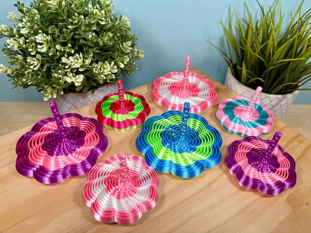3D Printed Blooming Flower Fidget With Handle | Easter Basket Gift - Etsy