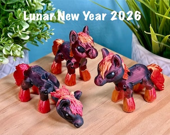 3D Printed Articulated Fire Horse | Lunar New Year 2026 Decoration