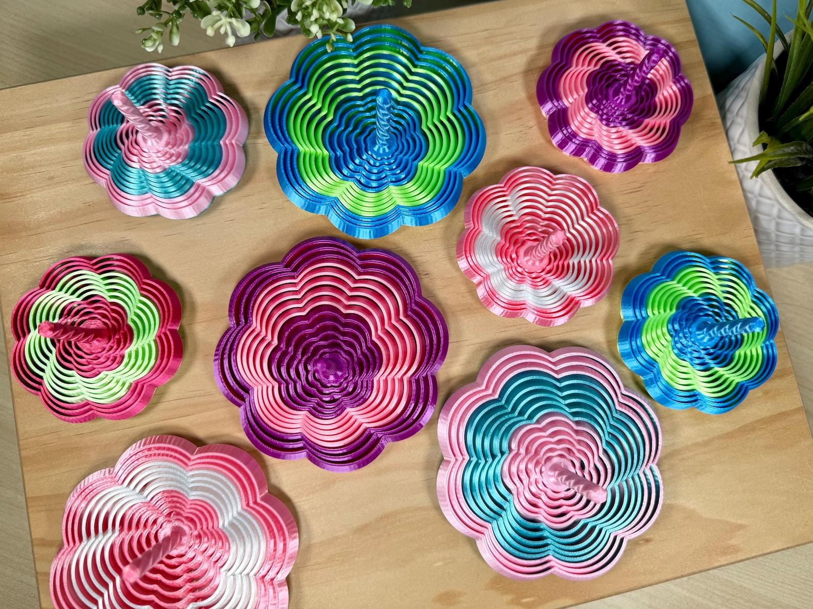 3D Printed Blooming Flower Fidget With Handle | Easter Basket Gift - Etsy