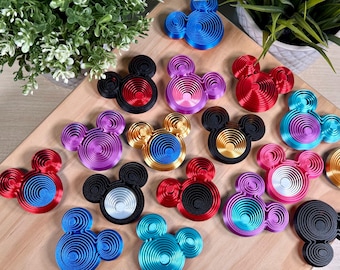 Fidget de cabeza de ratón de dos colores impreso en 3D / Extensor de pez / Recuerdos de fiesta con temática de ratón