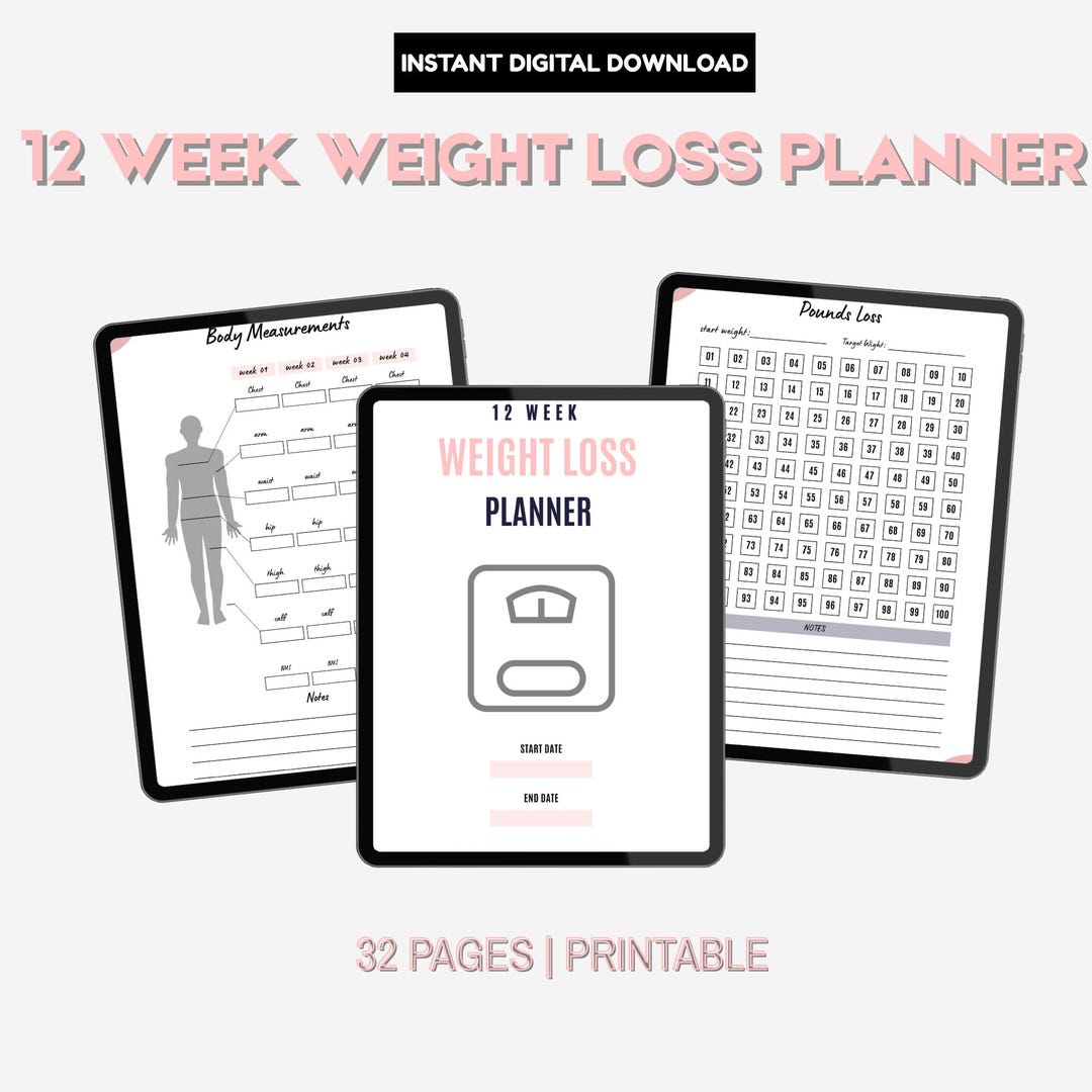 12 Week Weight Loss Planner: 32 Page Fitness & Habit Tracker | Weekly ...