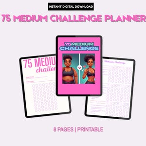 75 Medium Challenge: Tracker| Aesthetic Fitness & Habit Planner | 75 Day Mental Toughness Journal | Sustainable Wellness Progress | PDF