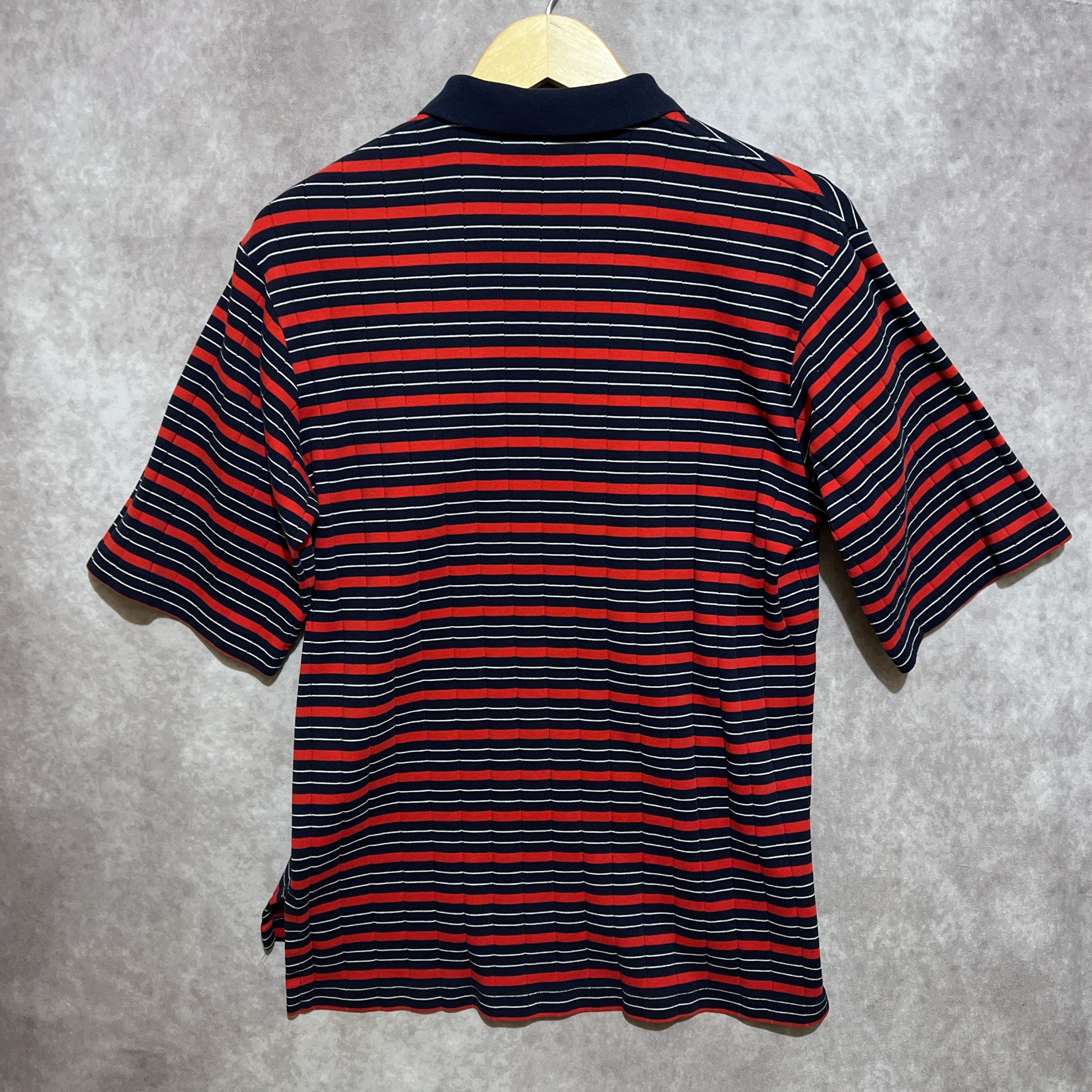 VINTAGE 90s Polo Ralph Lauren Golf Logo Red Navy Stripe and