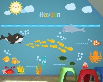 Under the Sea Fish Wall Decals Kids Nursery Decals, A321