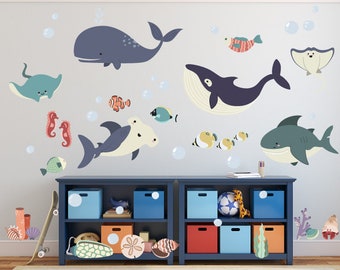 Under the Sea Fish Whales Shark Decal, A272