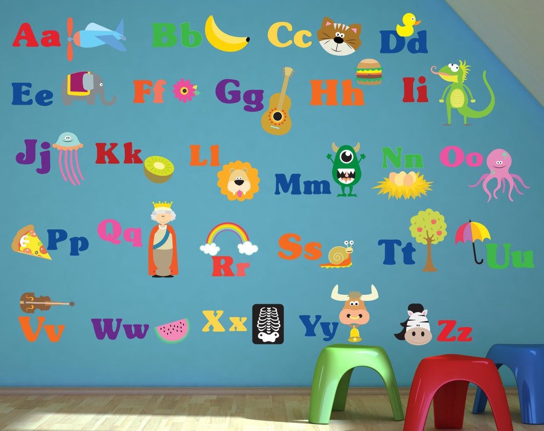 Alphabet Decals Kids Nursery Decals, A326 Etsy
