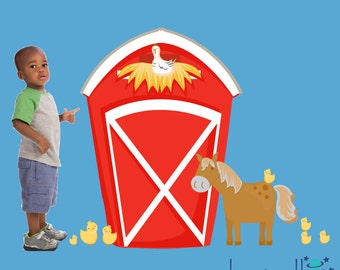 Farm Barn REUSABLE Decals Non-toxic Fabric Wall Decals for Kids, A138