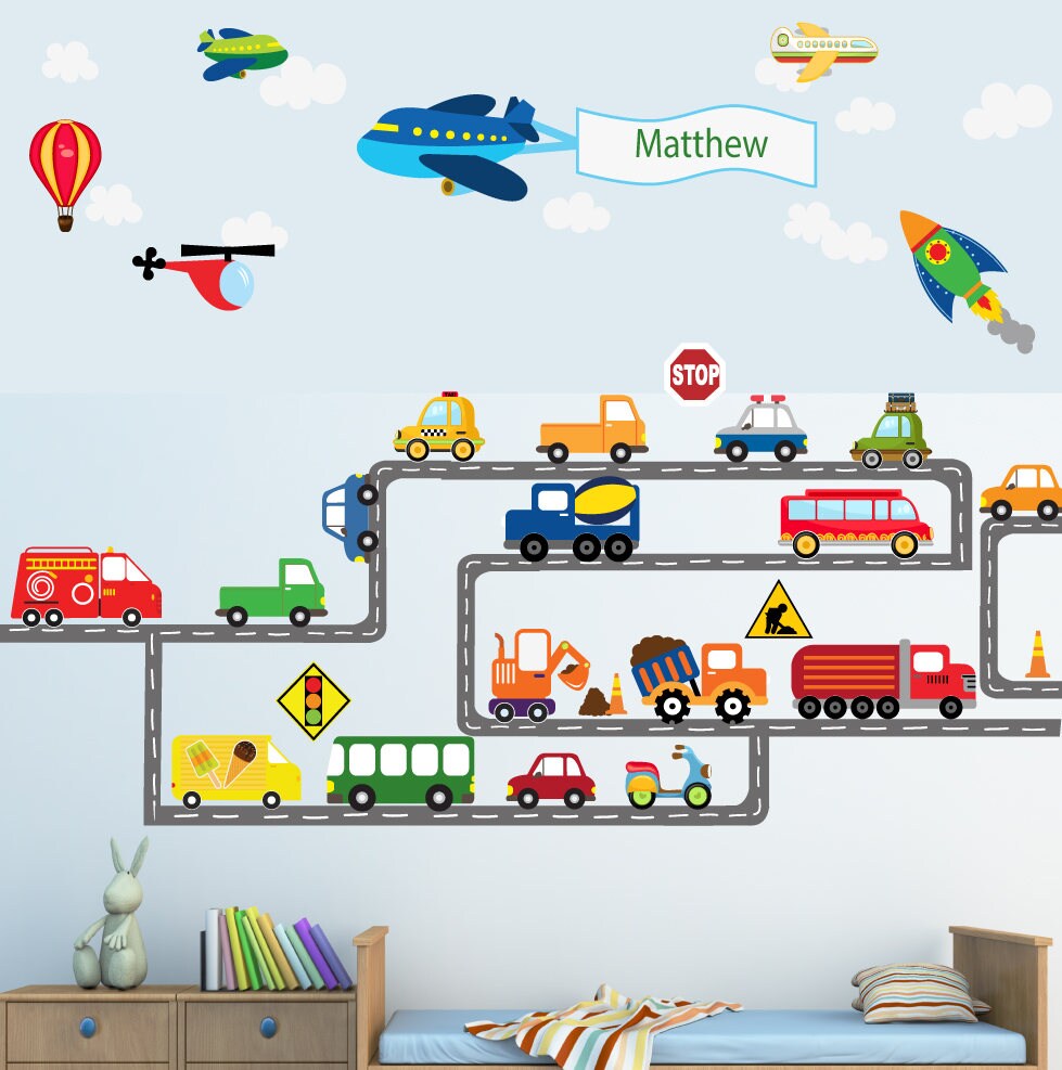 Transportation Wall Decal Car Wall Decals Truck Wall Decals Etsy