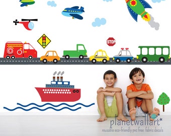 Cars REUSABLE Decals Non-toxic Fabric Wall Decals for Kids, A139