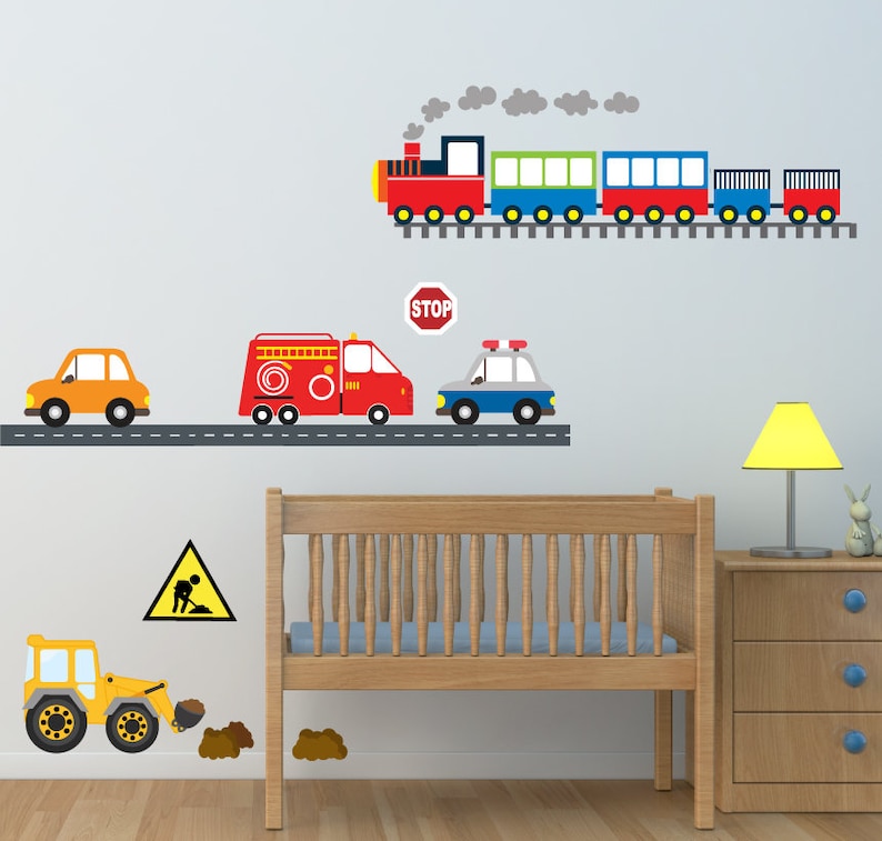 Train Wall Decal Nursery Wall Decal Reusable Decal Etsy