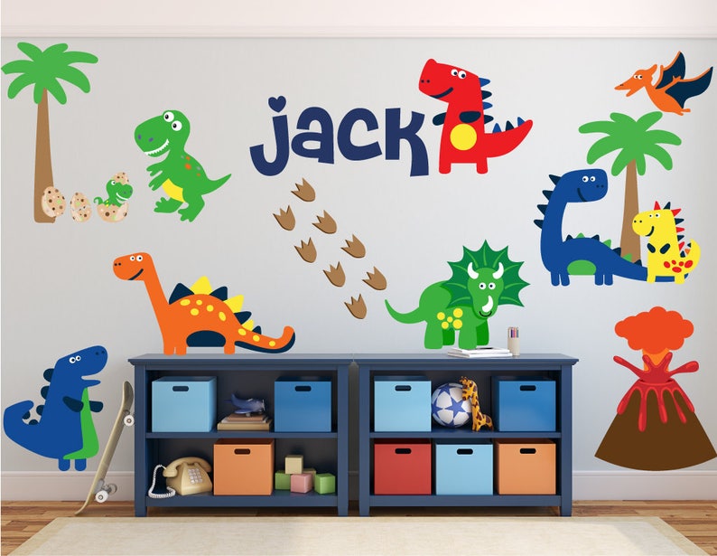 Dinosaur Wall Decals Kids Wall Decals Nontoxic REUSABLE Etsy