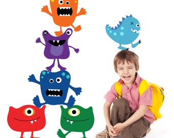 Monsters Wall Decals Non-toxic REUSABLE  Wall Decals A117