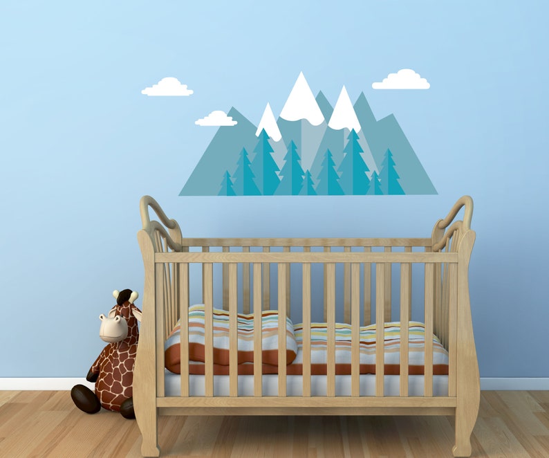 Mountain Decal Mountains Wall Decal Nursery Decal WD908 Etsy