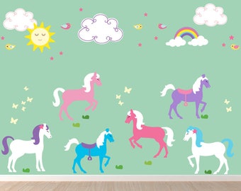 Horse Wall Decal, Horse Decals  Decals Reusable Non-toxic NO PVCs WD104