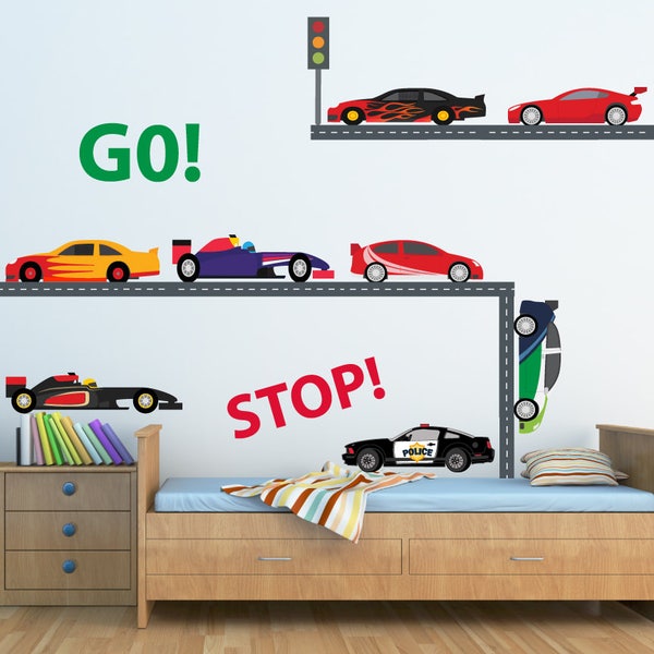 Race Car Wall Decals Etsy