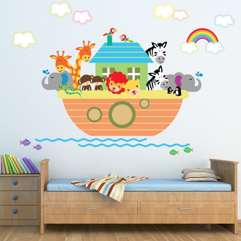 Noahs Ark Decal Reusable Wall Decal Nontoxic NO Pvcs WD85 Etsy
