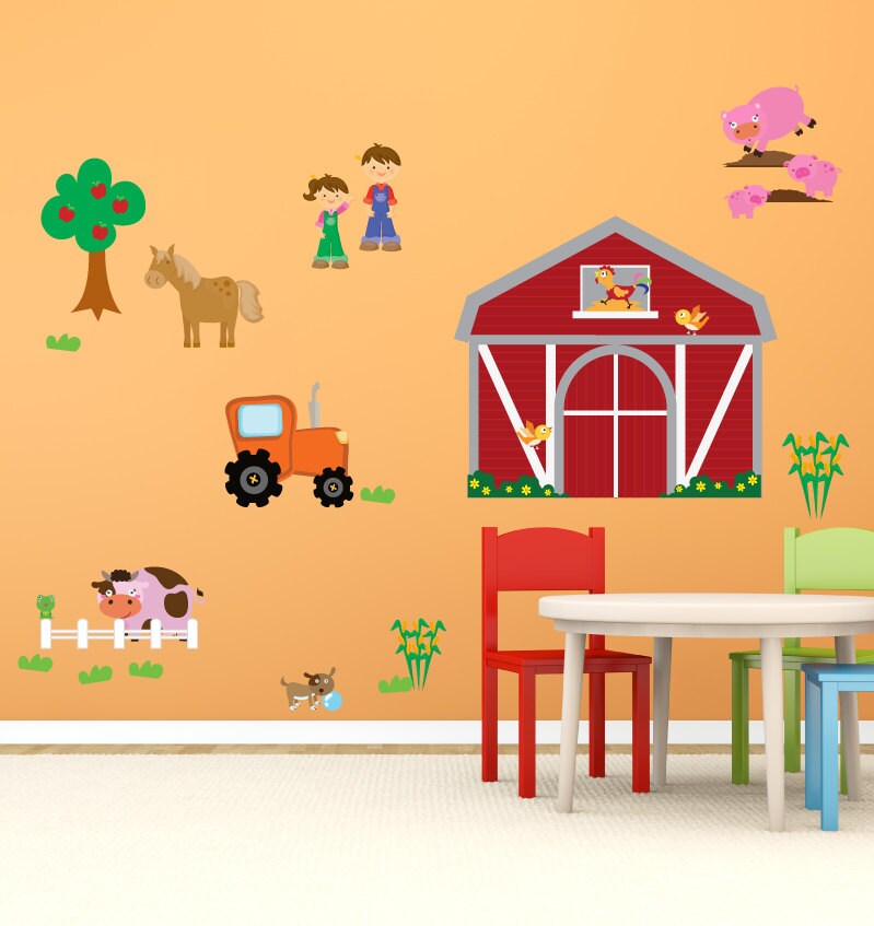 Farm Wall Decal REUSABLE Decals Nontoxic Wall Decals for Etsy UK