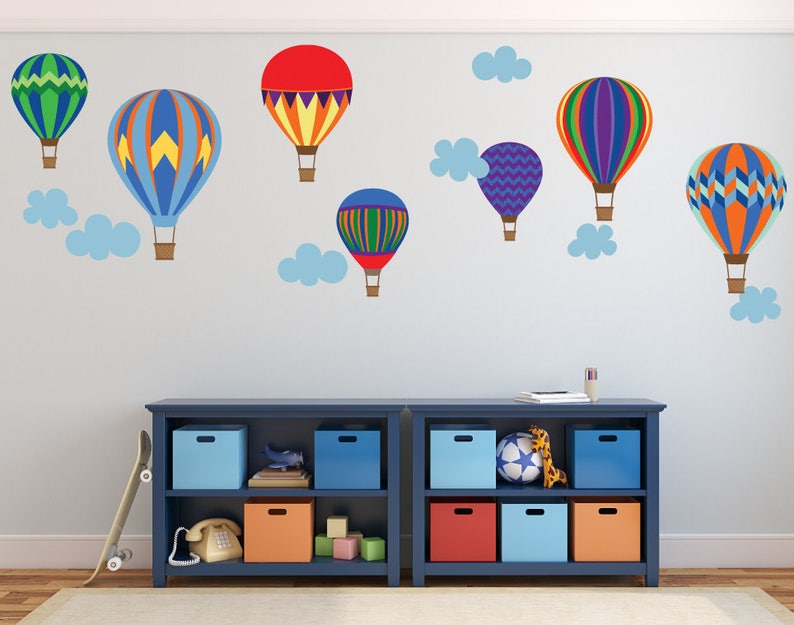 Hot Air Balloons Decals Nontoxic REUSABLE Wall Decals Decal Etsy