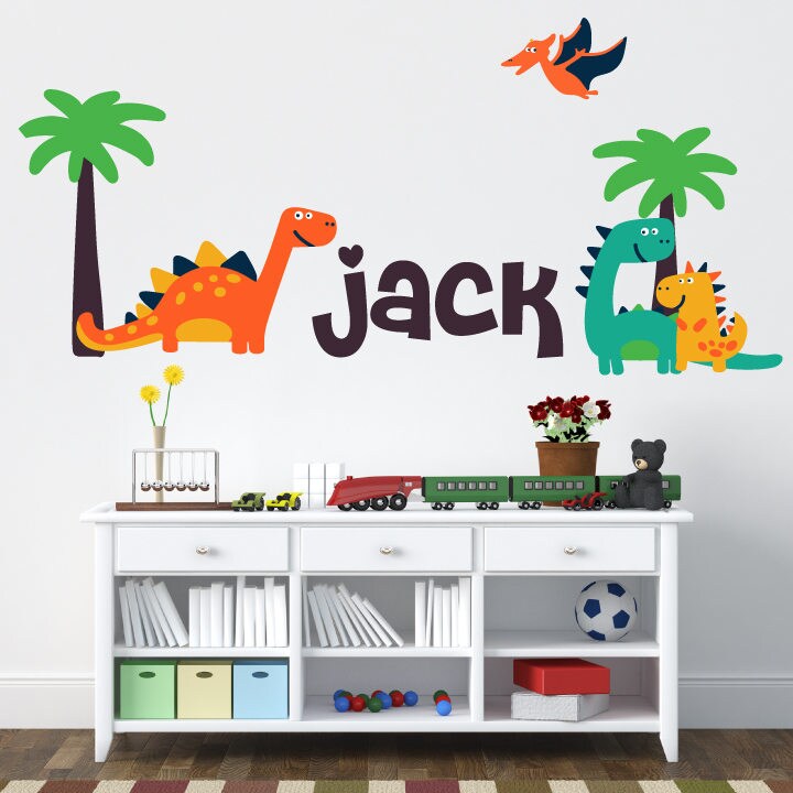 Dinosaur Wall Decal Dinosaur Monogram Wall Decal M111 Etsy