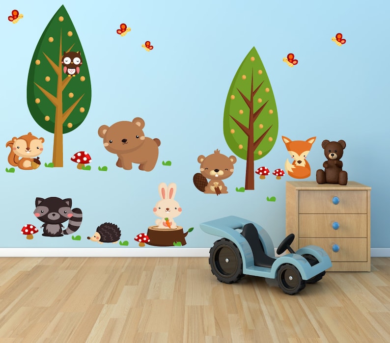 Fabric Wall Decal Forest Wall Decal Woodlands Wall Decal WD71
