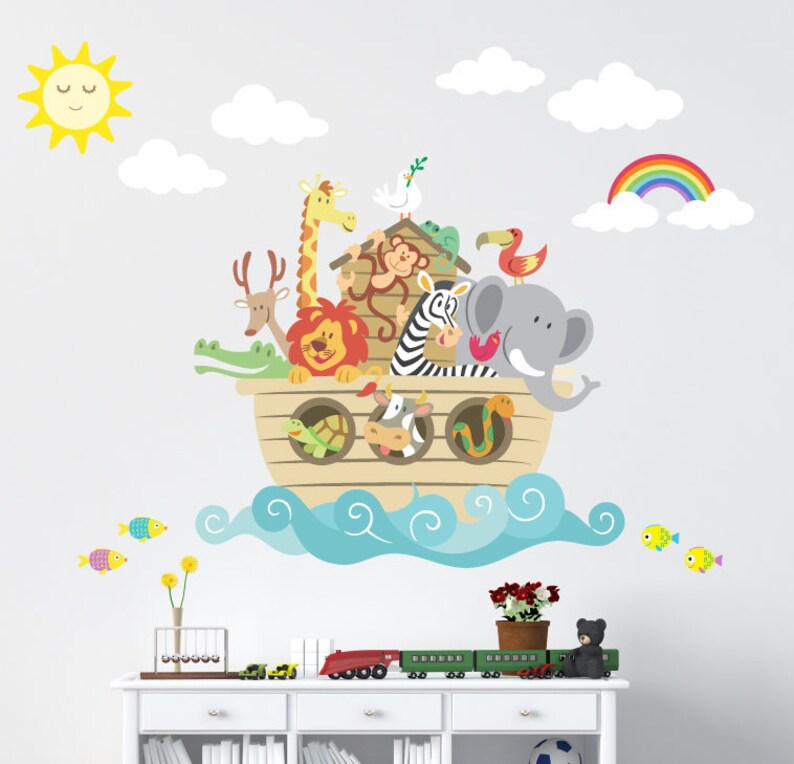 Noahs Ark Wall Decal Reusable Wall Decal Nontoxic NO Pvcs Etsy