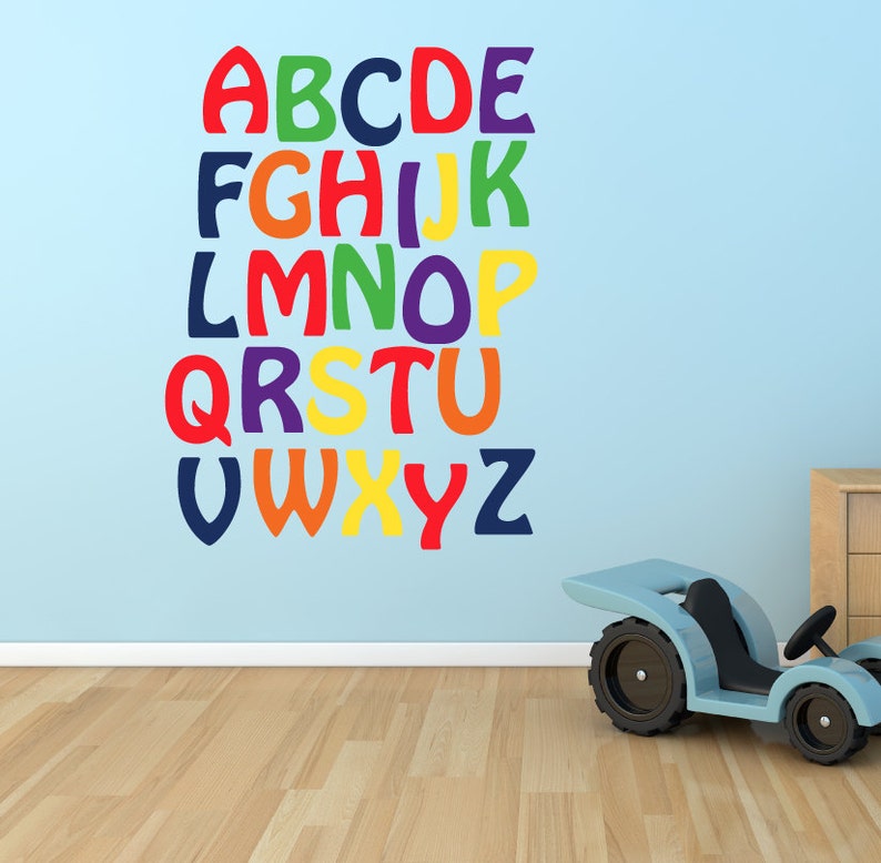 Alphabet Wall Decal REUSABLE Fabric Decal A165 Etsy