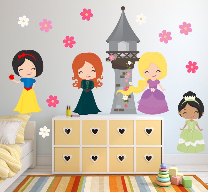 Princess Wall Decal Girls Room FABRIC Wall Sticker Decal Etsy