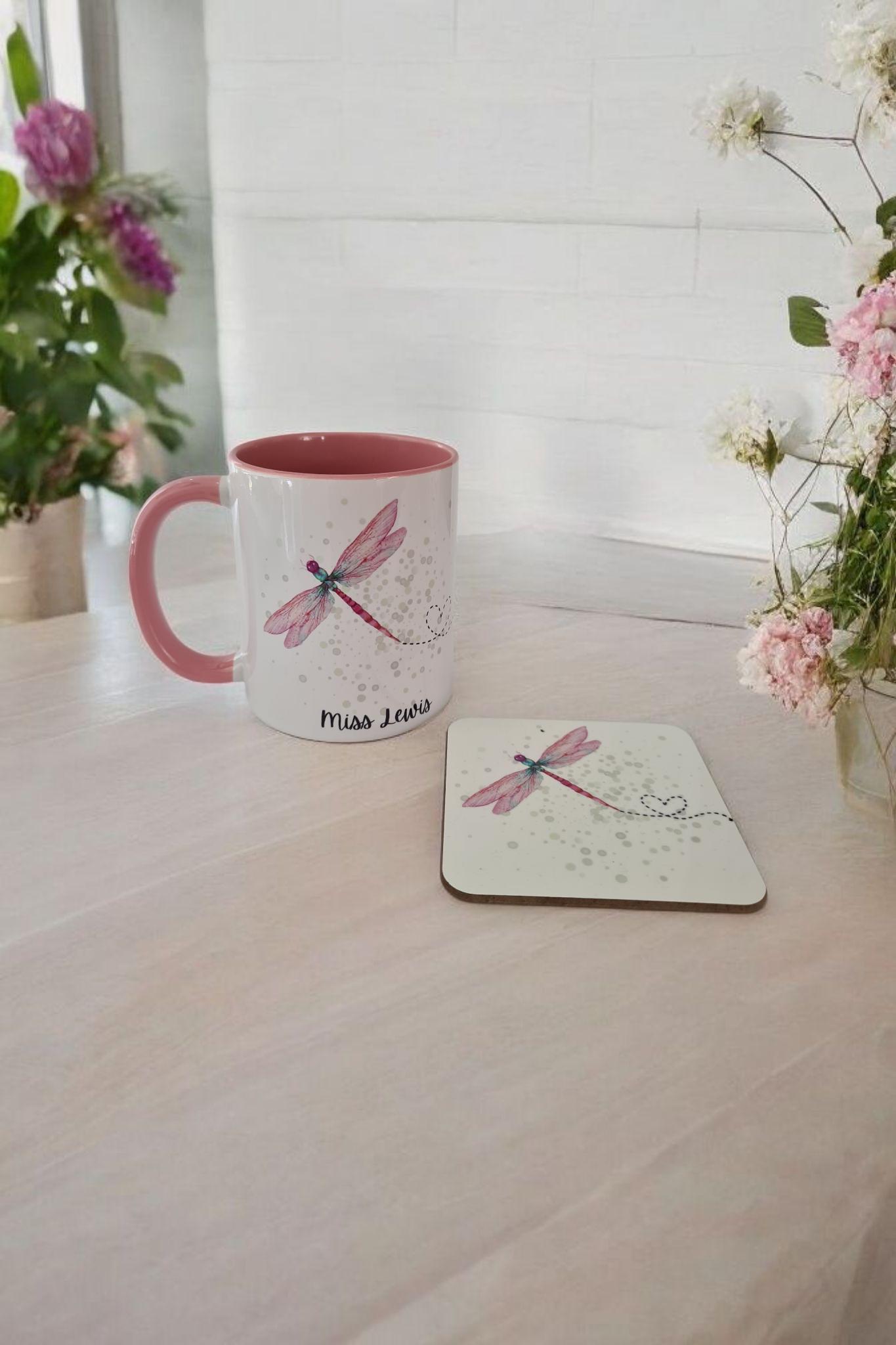DRAGONFLY Personalised Name Mug, Personalised Mug For Her Mug