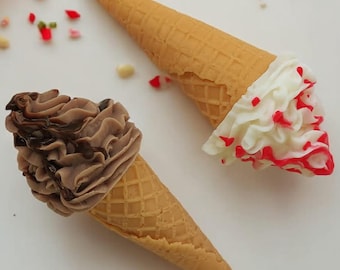 Ice Cream Cone Soap Vegan Chocolate Strawberry Faux Food soaps