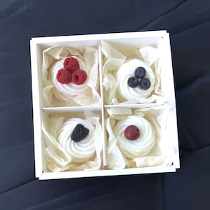 Cake Soap Gift Box Realistic Dessert Soaps Raspberry Cherry Scent