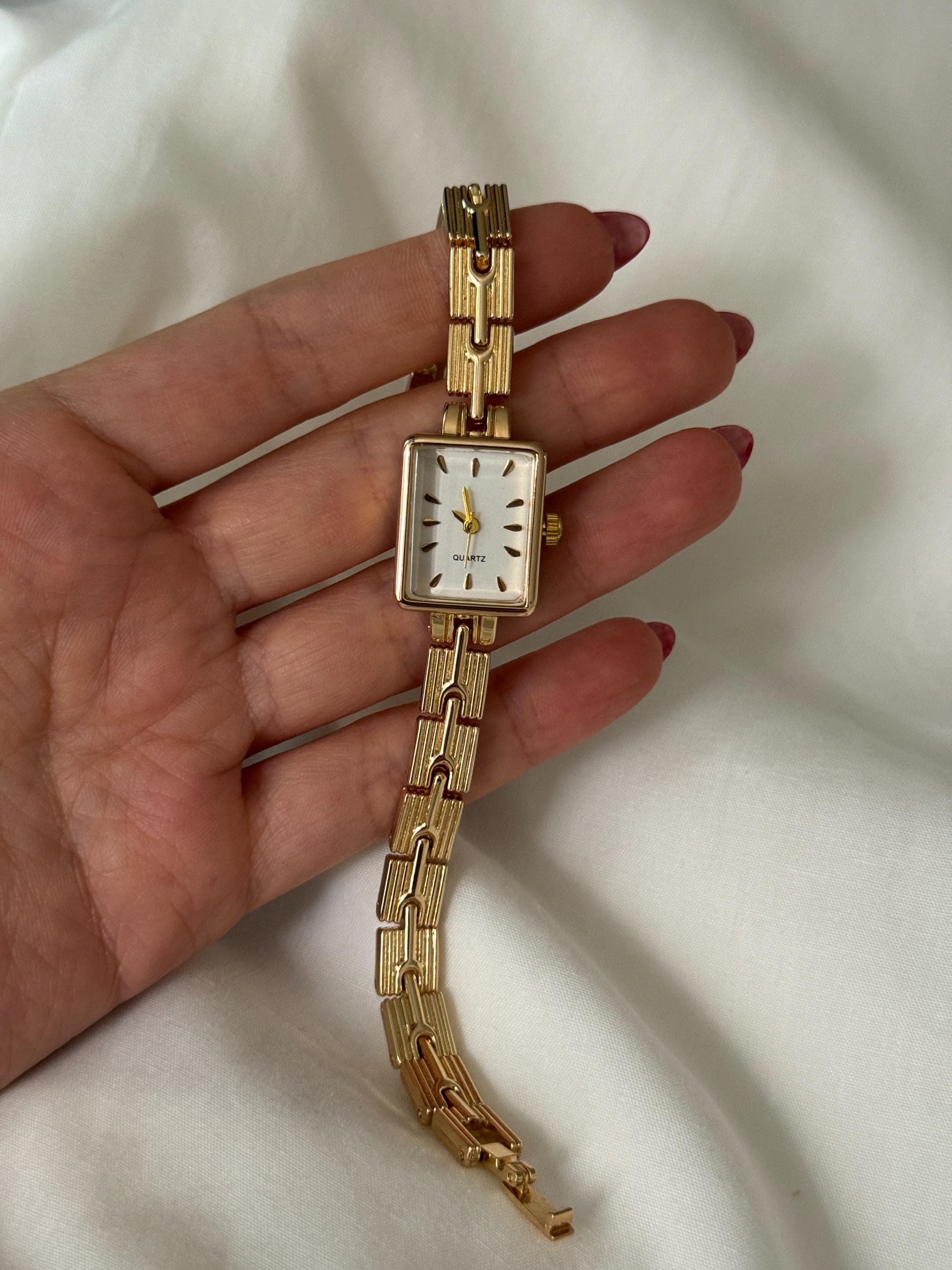 Gold Vintage Style Women’s Elegant French Inspired Square Wrist Watch Now Available] An incredible and likely unique 1940s  main image 4