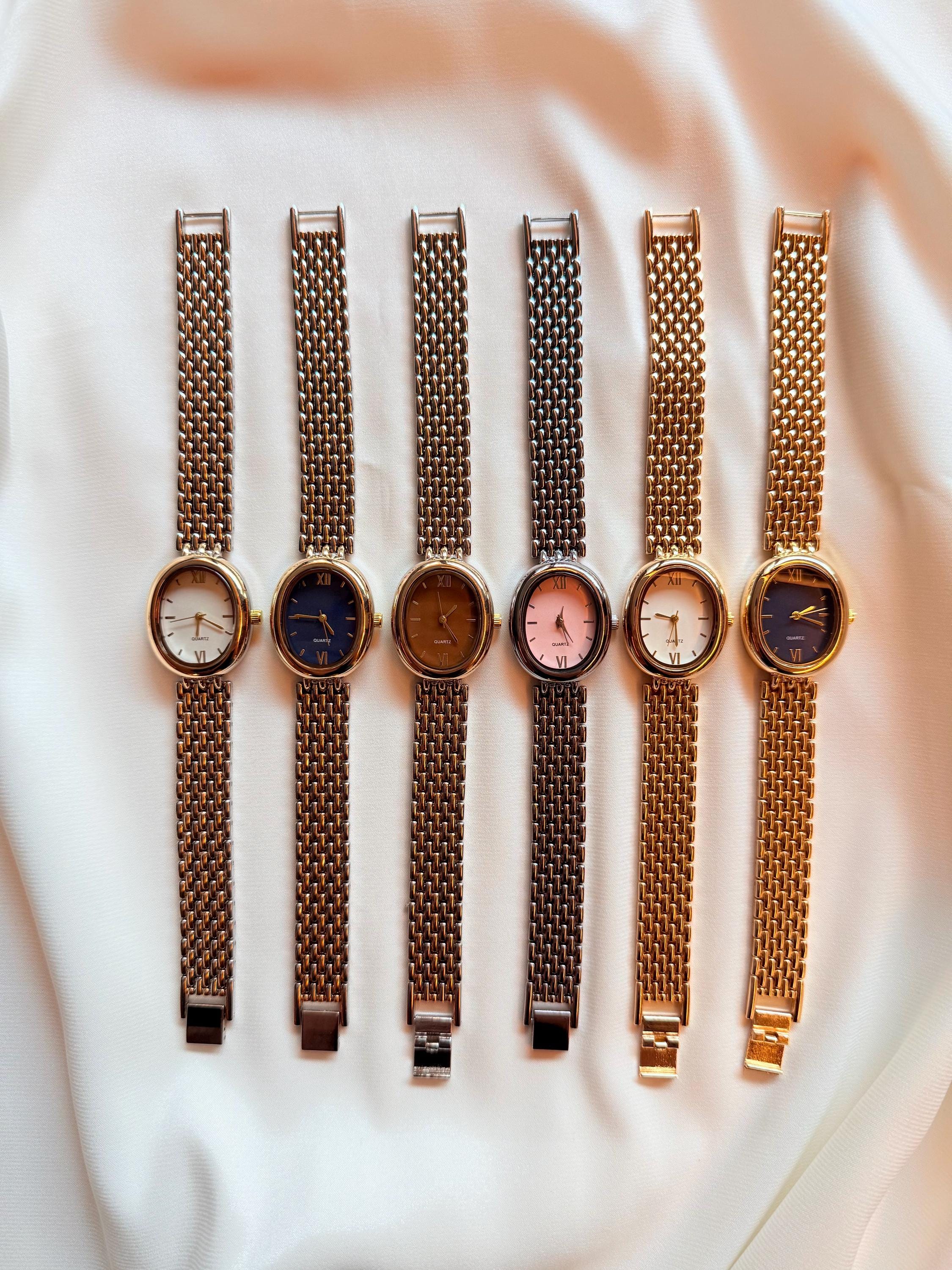 Vintage Oval Analog Wrist Watch with Japanese Quartz Movement, Mesh Band ❌ Vintage Rogatis Mesh Watch. Diamond Markers. Adjustable  main image 2