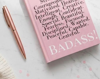 Badass Affirmations Hardcover Journal, Motivational Notebook