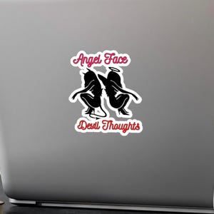 Engel & Teufel Silhouetten, Gothic, Dark Academia, Witchy Vibes, Kiss-Cut Aufkleber, Vinyl Aufkleber