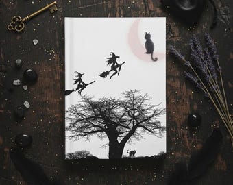 Heksenkat Roze Maan Hardcover Dagboek, Magisch Spreukenboek
