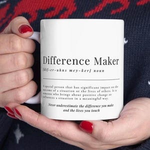 Mug à café « Définition de ce qui fait la différence », cadeau inspirant