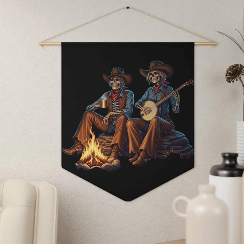 Gothic Skeleton Cowboy and Cowgirl, Steampunk Decor, Western Design ...