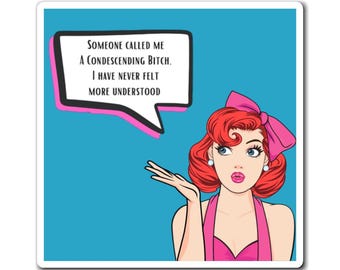 Sarcastic Retro Redhead Magnet, Condescending Bitch Pinup