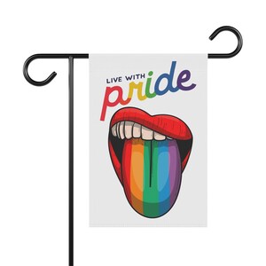Rainbow Pride Garden Flag, LGBTQ Equality House Banner, Activist Outdoor Decor, Live with Pride, LGBTQ Pride Flag, Equal Rights LGBT Yard