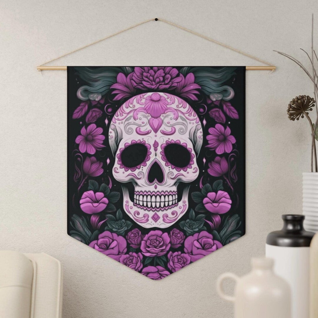 Badass Pink Gothic Sugar Skull, Steampunk, Rockabilly Gift, Banner ...