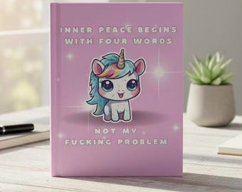 皮肉、かわいいユニコーン、ピンクのノート、心の平安、私の問題ではない、友達への贈り物、ハードカバージャーナル