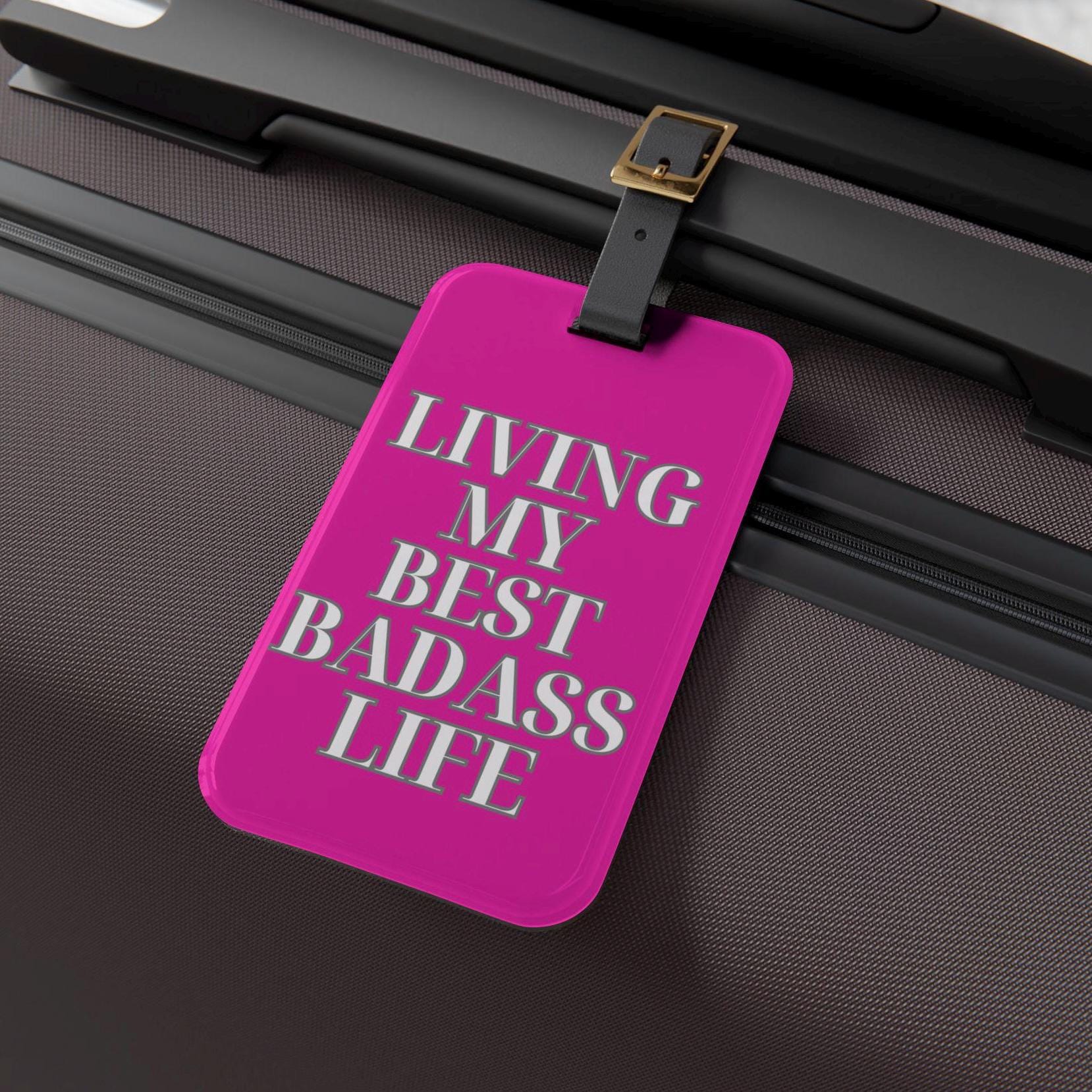 Hot Pink Luggage Tag, Badass Woman Travel Accessory - Etsy