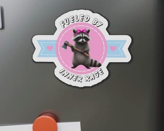 Funny Trash Panda Magnet - Cute Raccoon Die-Cut Magnet for Fridge or Office, Sarcastic Kitchen Decor, Quirky Animal Lover Gift